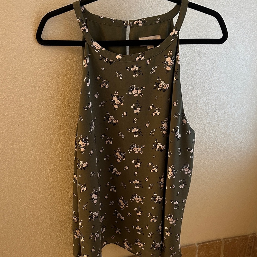 LOFT Olive Floral Camisole